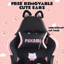 PUKAMI Gaming Chair with Cat Ears and Cat Paw Cushion Pillow