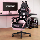 PUKAMI Gaming Chair with Cat Ears and Cat Paw Cushion Pillow