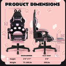 PUKAMI Gaming Chair with Cat Ears and Cat Paw Cushion Pillow