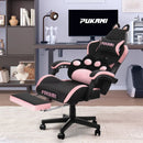 PUKAMI Gaming Chair with Cat Ears and Cat Paw Cushion Pillow