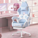 PUKAMI Gaming Chair with Cat Ears and Cat Paw Cushion Pillow