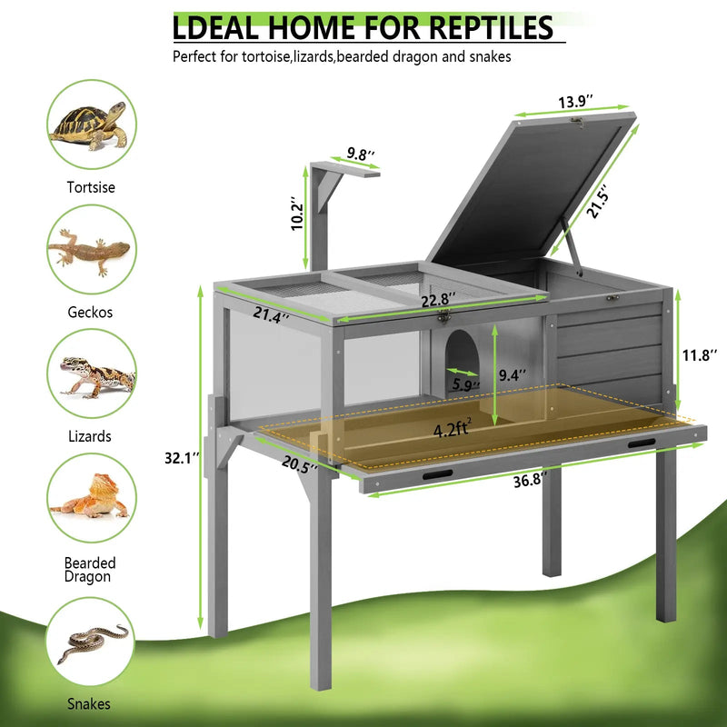 Turtle Cage Reptile Terrarium with Lamp Holder