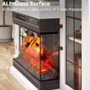 Vitesse 3-Sided Glass Fireplace TV Stand for TVs up to 65''