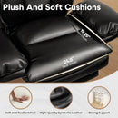VITESSE 400lbs Executive Office Chair with Footrest, Ergonomic Leather Desk Chair with 180° Flip Armrests for Cross-Legged Sitting & 135° Reclining Back