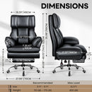 VITESSE 400lbs Executive Office Chair with Footrest, Ergonomic Leather Desk Chair with 180° Flip Armrests for Cross-Legged Sitting & 135° Reclining Back