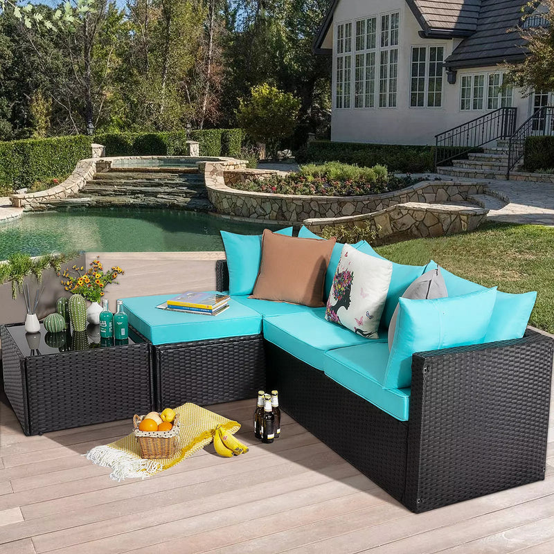 Vitesse 5 Pieces Patio Furniture Sets, Outdoor Sectional Sofa