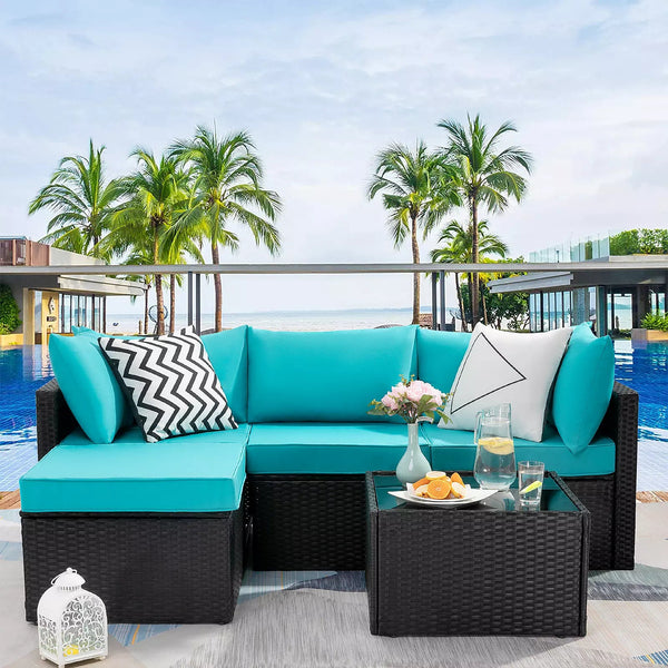 Vitesse 5 Pieces Patio Furniture Sets, Outdoor Sectional Sofa