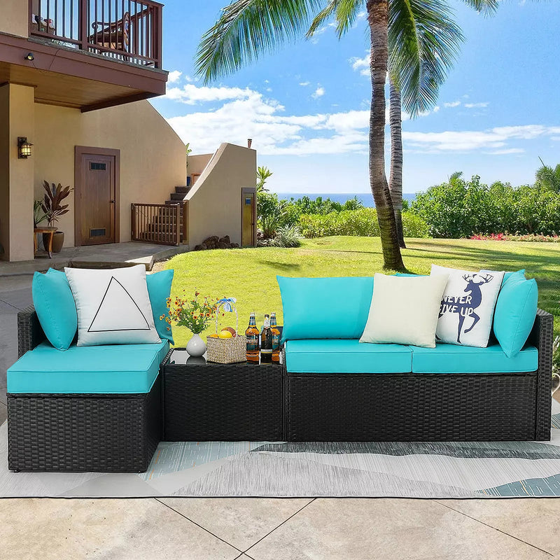 Vitesse 5 Pieces Patio Furniture Sets, Outdoor Sectional Sofa