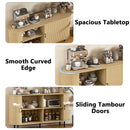 VITESSE 55" Wood Buffet Sideboard Cabinet with Storage, Mid-Century Modern Coffee Bar Cabinet