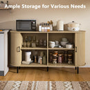 VITESSE 55" Wood Buffet Sideboard Cabinet with Storage, Mid-Century Modern Coffee Bar Cabinet