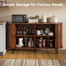 VITESSE 55" Wood Buffet Sideboard Cabinet with Storage, Mid-Century Modern Coffee Bar Cabinet