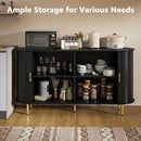 VITESSE 55" Wood Buffet Sideboard Cabinet with Storage, Mid-Century Modern Coffee Bar Cabinet