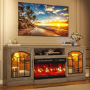 VITESSE 60'' Fireplace TV Stand,3 Sided Glass Media Entertainment Center Console Table for TVs up to 70'' with Storage Drawers & Cabinets with LED Flame and Lights for Living Room