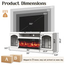 VITESSE 60'' Fireplace TV Stand,3 Sided Glass Media Entertainment Center Console Table for TVs up to 70'' with Storage Drawers & Cabinets with LED Flame and Lights for Living Room