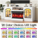 VITESSE 60'' Fireplace TV Stand,3 Sided Glass Media Entertainment Center Console Table for TVs up to 70'' with Storage Drawers & Cabinets with LED Flame and Lights for Living Room