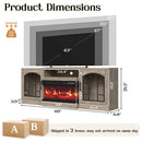 VITESSE 60'' Fireplace TV Stand,3 Sided Glass Media Entertainment Center Console Table for TVs up to 70'' with Storage Drawers & Cabinets with LED Flame and Lights for Living Room