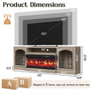 VITESSE 60'' Fireplace TV Stand,3 Sided Glass Media Entertainment Center Console Table for TVs up to 70'' with Storage Drawers & Cabinets with LED Flame and Lights for Living Room
