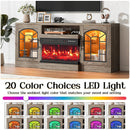 VITESSE 60'' Fireplace TV Stand,3 Sided Glass Media Entertainment Center Console Table for TVs up to 70'' with Storage Drawers & Cabinets with LED Flame and Lights for Living Room