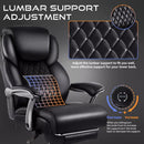 VITESSE 600lbs Big and Tall Office Chair with Foot Rest and Lifting Headrest,Large Heavy Duty Chair with Adjustable Lumber Support,Executive Office Chair,Leather Chair for Heavy People