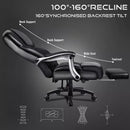 VITESSE 600lbs Big and Tall Office Chair with Foot Rest and Lifting Headrest,Large Heavy Duty Chair with Adjustable Lumber Support,Executive Office Chair,Leather Chair for Heavy People