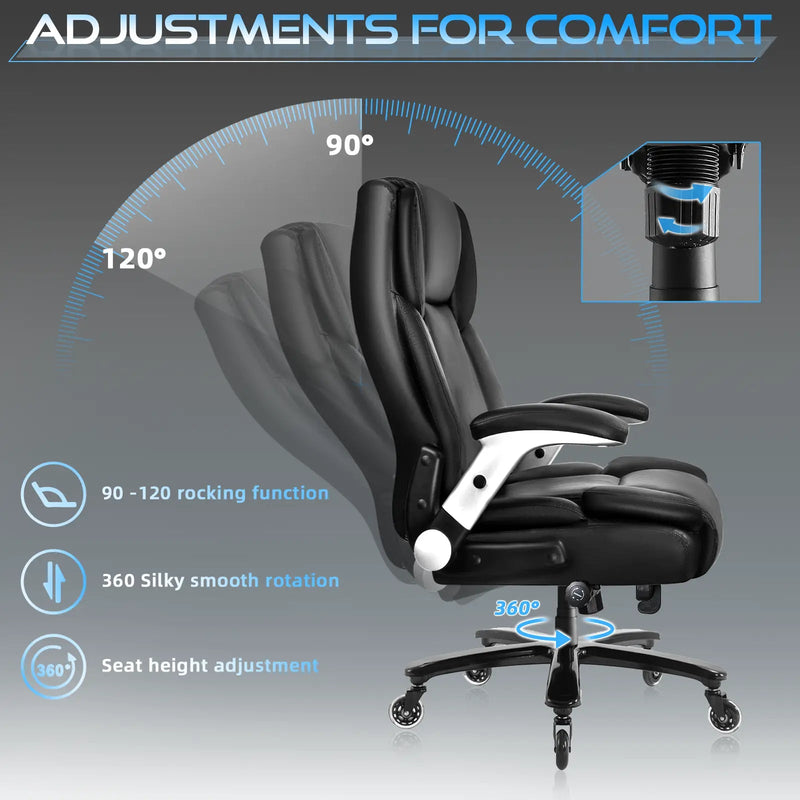 VITESSE 600lbs Large Heavy Duty Office Chair with Flip up Armrest, Big and Tall Office Chair