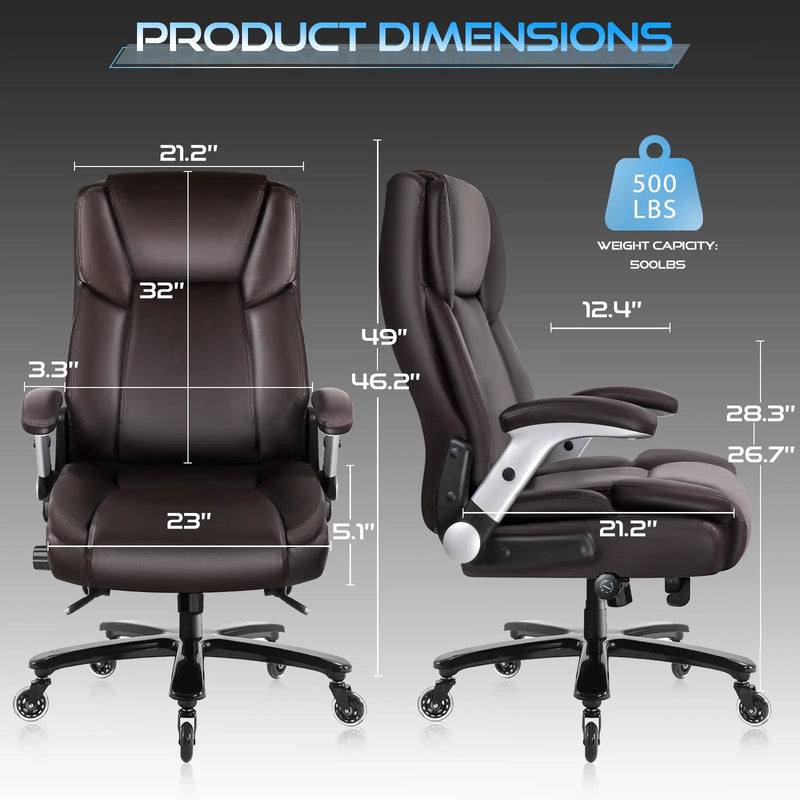 VITESSE 600lbs Large Heavy Duty Office Chair with Flip up Armrest, Big and Tall Office Chair