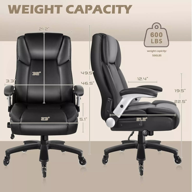 VITESSE 600lbs Large Heavy Duty Office Chair with Flip up Armrest, Big and Tall Office Chair