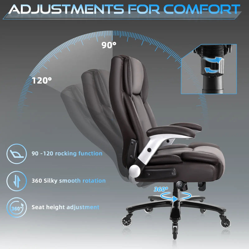 VITESSE 600lbs Large Heavy Duty Office Chair with Flip up Armrest, Big and Tall Office Chair