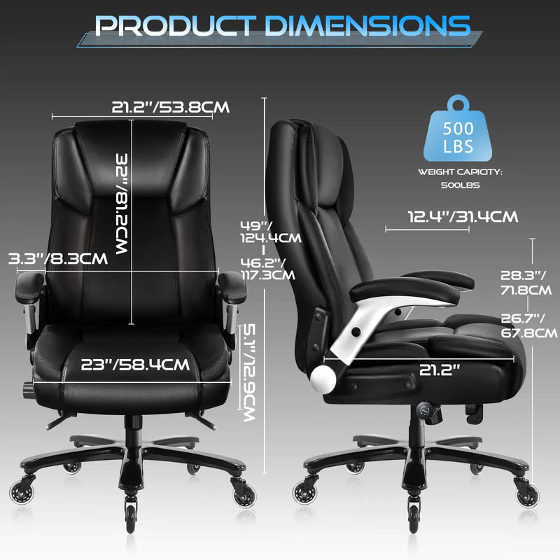 VITESSE 600lbs Large Heavy Duty Office Chair with Flip up Armrest, Big and Tall Office Chair