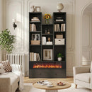 VITESSE 64.72" Modern Fireplace Bookshelf with Drawer, Tall Bookcase with 3D Realist Flame