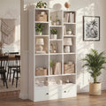 VITESSE 64.72" Modern Fireplace Bookshelf with Drawer, Tall Bookcase with 3D Realist Flame