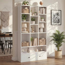 VITESSE 64.72" Modern Fireplace Bookshelf with Drawer, Tall Bookcase with 3D Realist Flame