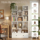 VITESSE 64.72" Modern Fireplace Bookshelf with Drawer, Tall Bookcase with 3D Realist Flame