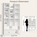 VITESSE 64.72" Modern Fireplace Bookshelf with Drawer, Tall Bookcase with 3D Realist Flame