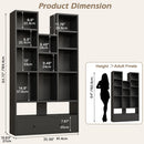 VITESSE 64.72" Modern Fireplace Bookshelf with Drawer, Tall Bookcase with 3D Realist Flame