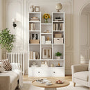 VITESSE 64.72" Modern Fireplace Bookshelf with Drawer, Tall Bookcase with 3D Realist Flame