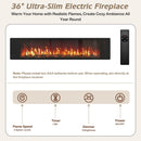 VITESSE 64.72" Modern Fireplace Bookshelf with Drawer, Tall Bookcase with 3D Realist Flame