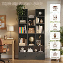 VITESSE 64.72" Modern Fireplace Bookshelf with Drawer, Tall Bookcase with 3D Realist Flame