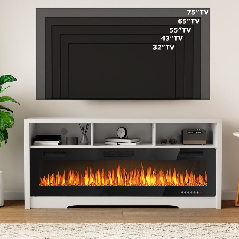 Vitesse 65 inches Fireplace TV Stand for TVs Up to 75" TV with 60" Electric Fireplace