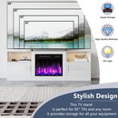 VITESSE 70" Fireplace TV Stand with 23" Electric Fireplace for TVs Up to 80 inch
