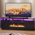 LEMBERI 70 Inches Fireplace TV Stand for TVs up to 80 Inches Console