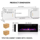 Waleaf 70 inches Fireplace TV Stand with 36 inch Fireplace Up to 80" TVs