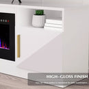 Waleaf 70 inches Fireplace TV Stand with 36 inch Fireplace Up to 80" TVs