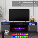 Waleaf 70 inches Fireplace TV Stand with 36 inch Fireplace Up to 80" TVs