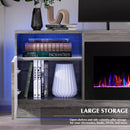 Waleaf 70 inches Fireplace TV Stand with 36 inch Fireplace Up to 80" TVs