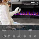 Waleaf 70 inches Fireplace TV Stand with 36 inch Fireplace Up to 80" TVs