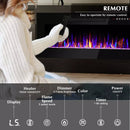 Waleaf 70 inches Fireplace TV Stand with 36 inch Fireplace Up to 80" TVs