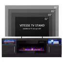 Waleaf 70 inches Fireplace TV Stand with 36 inch Fireplace Up to 80" TVs