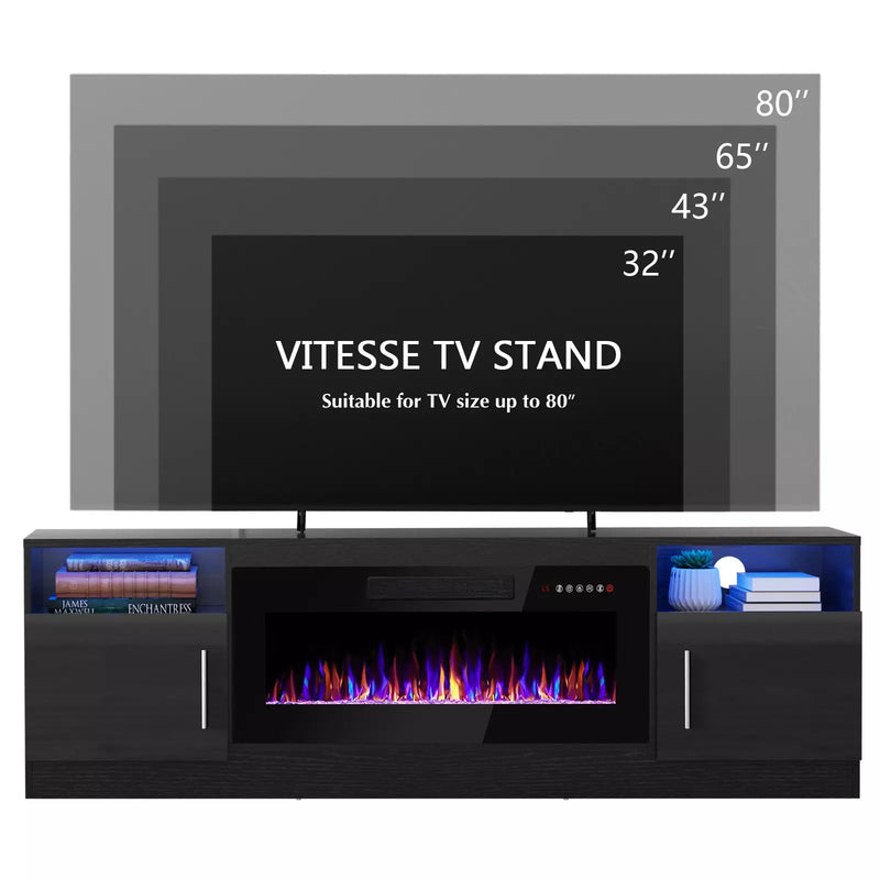 Vitesse 70 inches Fireplace TV Stand with 36 inch Fireplace Up to 80" TVs