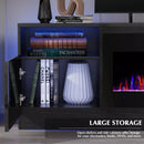 Waleaf 70 inches Fireplace TV Stand with 36 inch Fireplace Up to 80" TVs